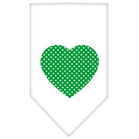 UNCONDITIONAL LOVE Green Swiss Dot Heart Screen Print Bandana White Large UN797465